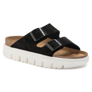 Birkenstock Arizona Suede Leather Chunky Black Platforms - EU 37 / US 6-6.5